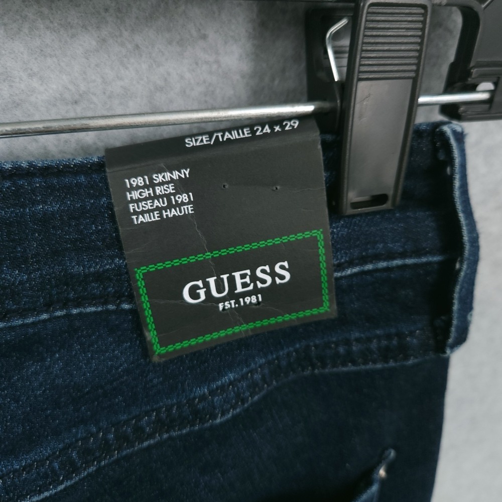 Guess 1981 High Waist Ankle Skinny Denim Stretchy Jeans Womens Size 24 x 29 NWT - Picture 5 of 9
